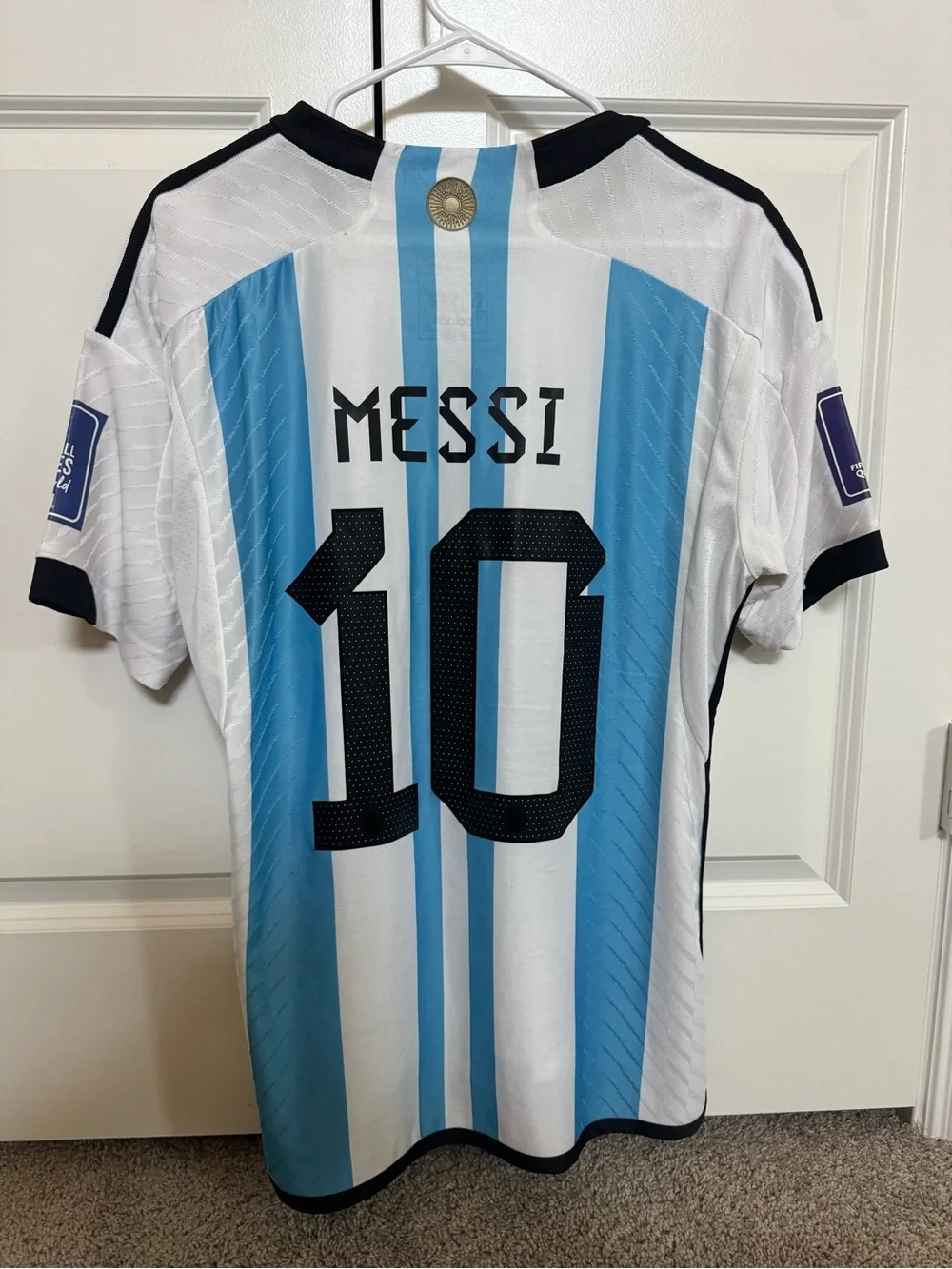Argentina #10 Soccer Jersey by adidas - White & Sky Blue